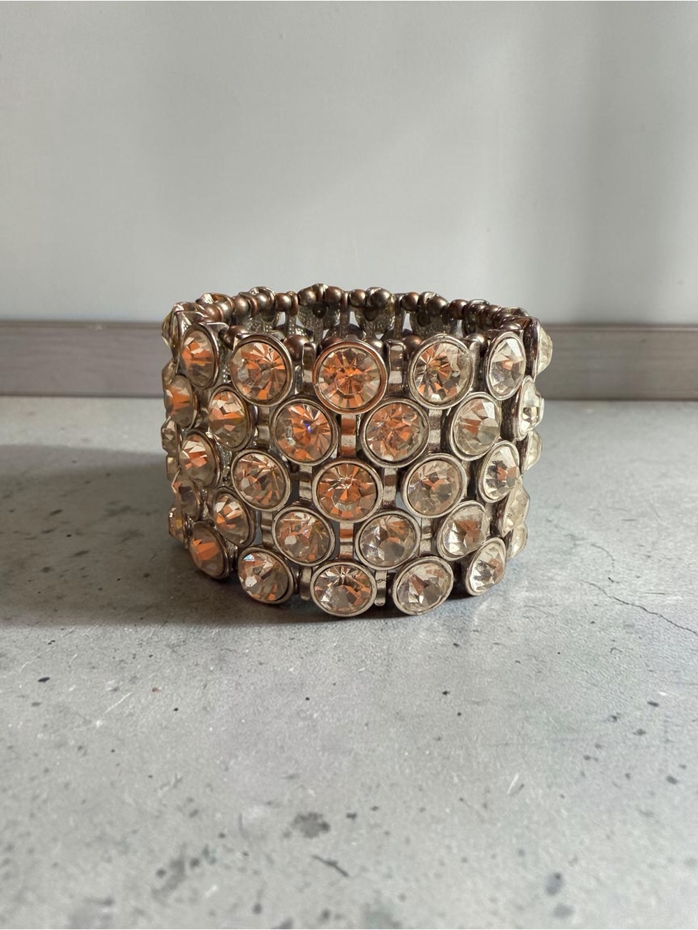 Stretch Bracelet with Champagne Crystal Accents